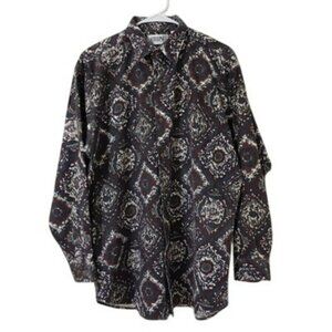 Cellini Collection Shirt Mens Cotton Long Sleeve Button-Down M Multicolor